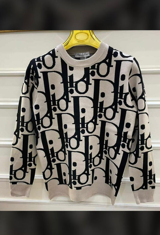 OID Cream Colour With Oid Monogram Print Premium Quality Sweater 9017