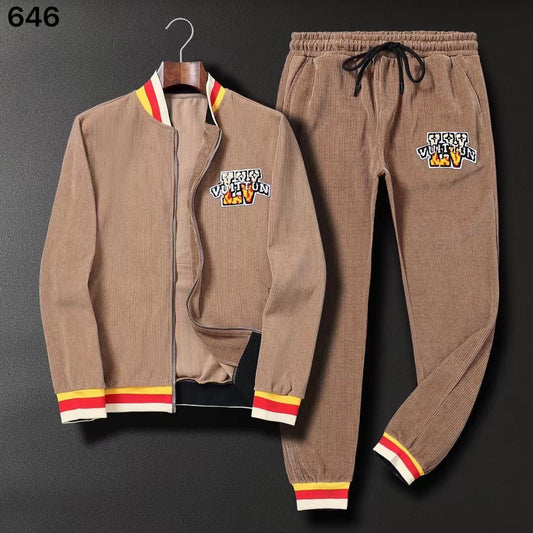 VL UOL Brown Colour With Front VL Embroidery Cotrise Premium Quality Tracksuit 200787