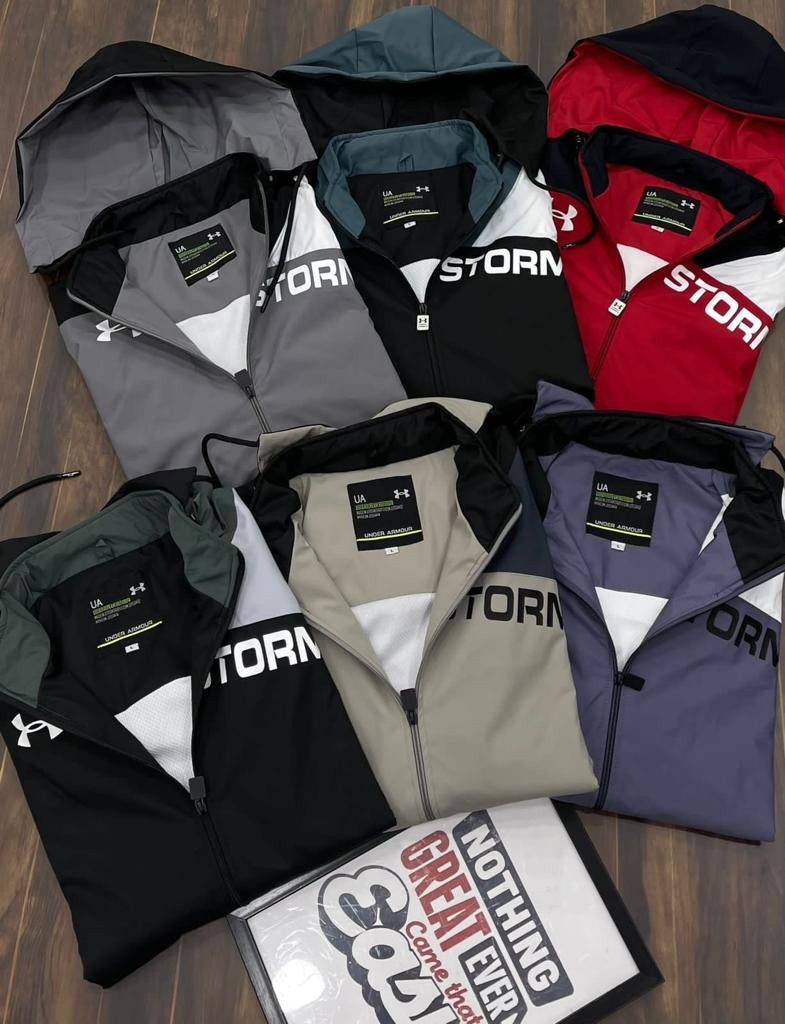 UND Purple Black White Colour With Hoodie Windcheater 521963