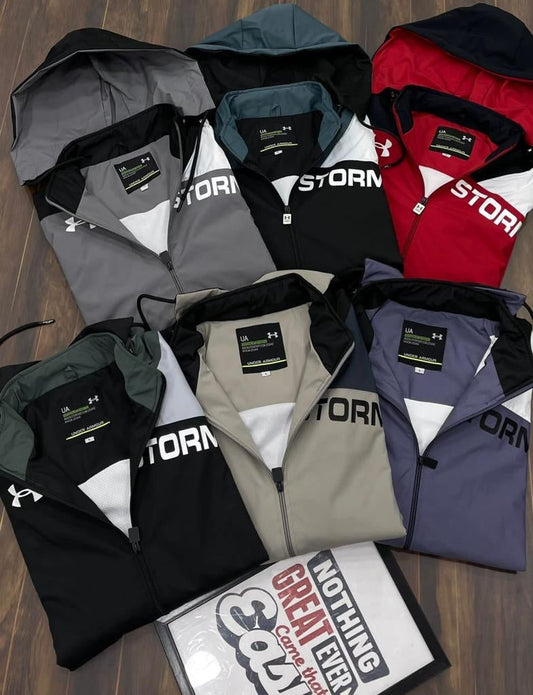 UND Purple Black White Colour With Hoodie Windcheater 521963