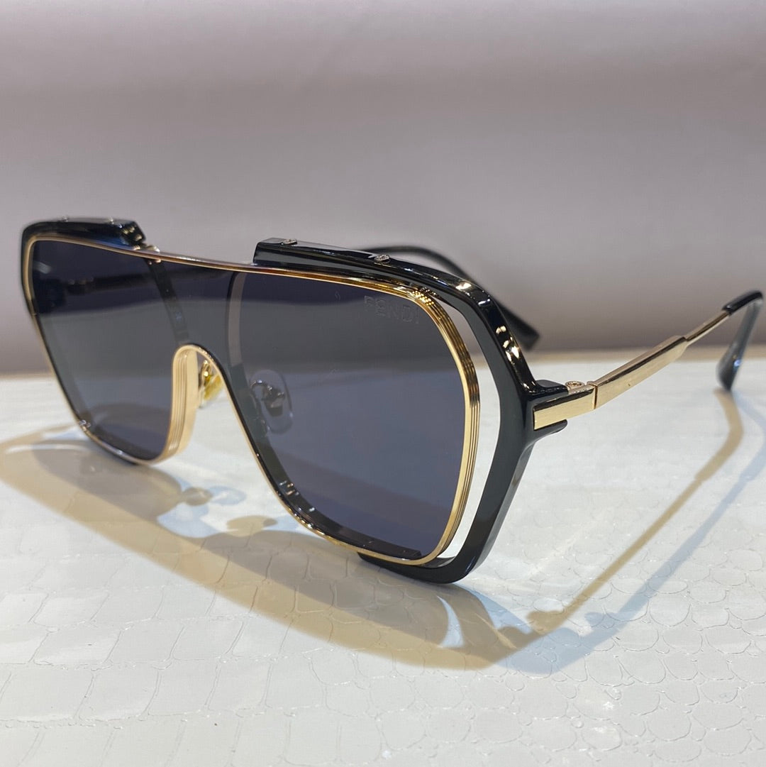 Nef Black Transperent Double ￼Frame Unisex Sunglass Ff0129/S 58 20-145