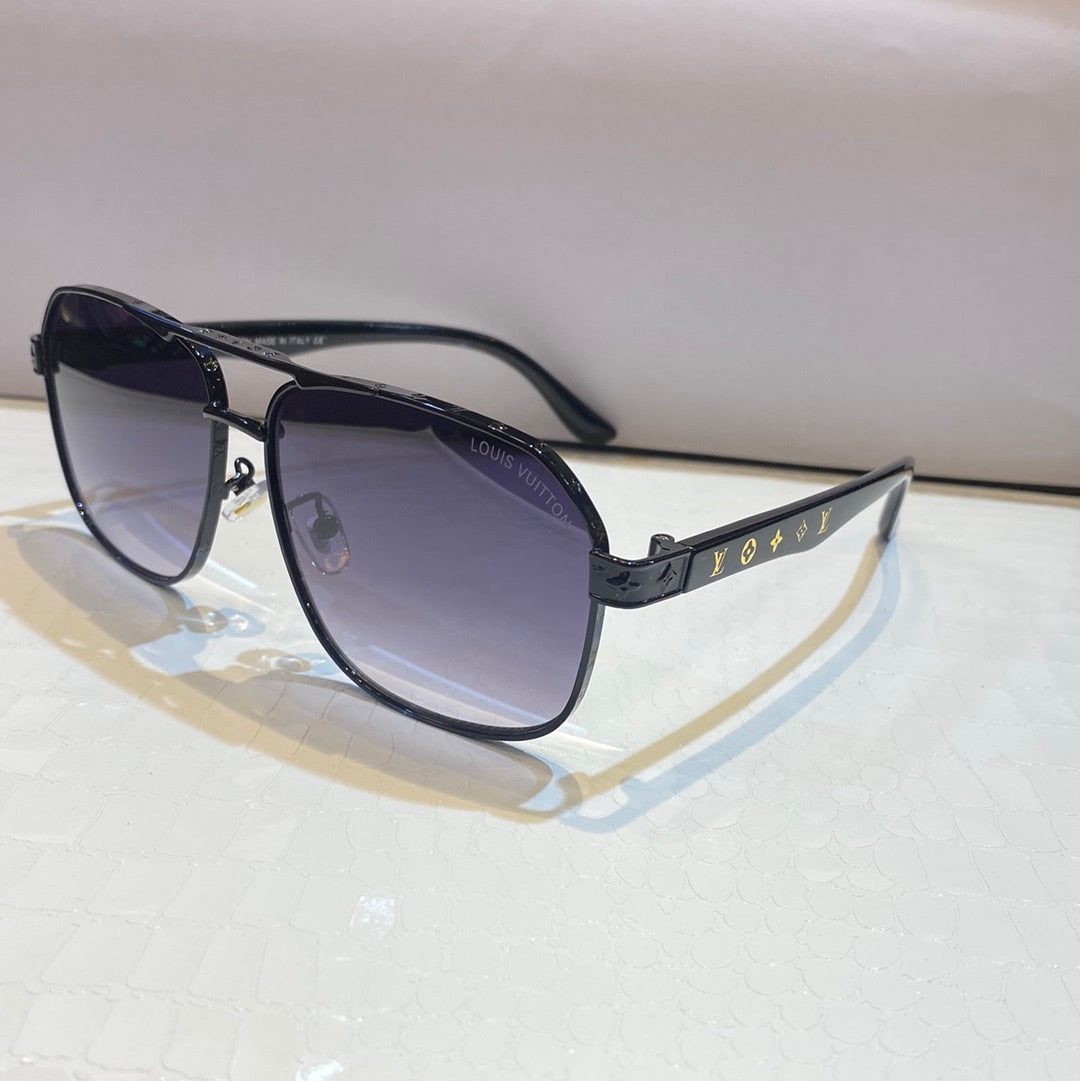 Uol Black Frame Blue Shade Unisex Sunglasses Z2027 40 21-146 C1