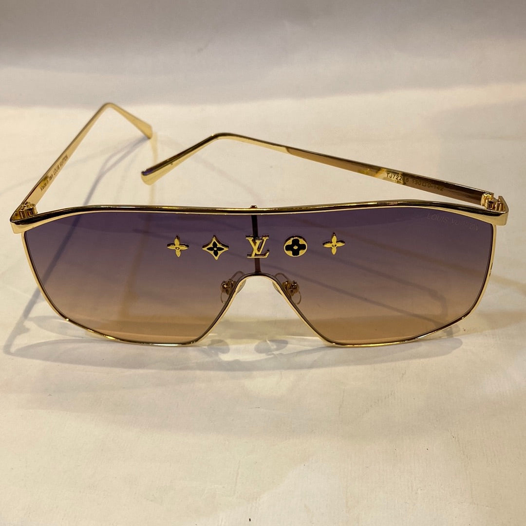 Uol vl Golden Frame Purple Orange Shade Sunglass TJ72246 130 0-142