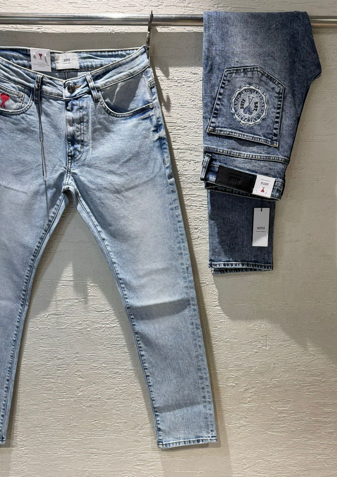 IMA Faded Blue Colour With Back Pocket Embroidery Premium Quality Slim Fit Jeans 63684