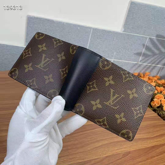 Branded Luxury Italian Leather Wallet Model Brown Monogram Haig 81108