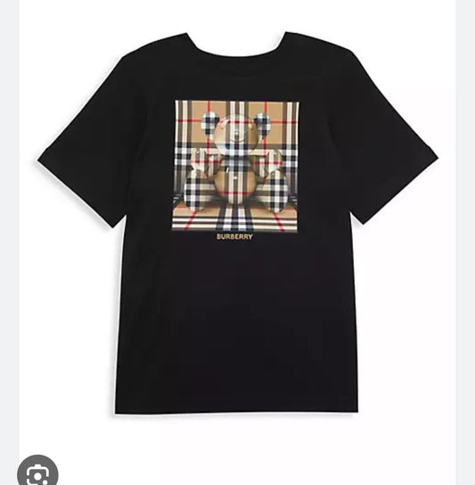 RUB Black Colour With Teddy Print Premium Quality Drop Shoulder Tshirt 65621