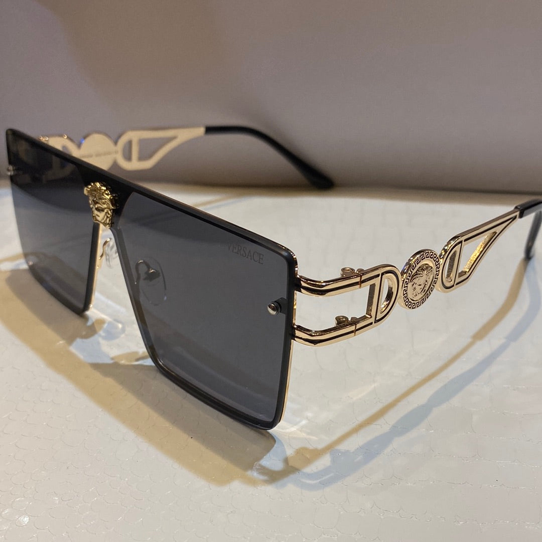 Rev Golden Frame Black Shade Unisex Sunglasses 88063 52 16-142