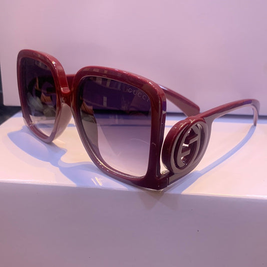 Cug Maroon Frame Black Shade Sunglasses 98047 57 17 142