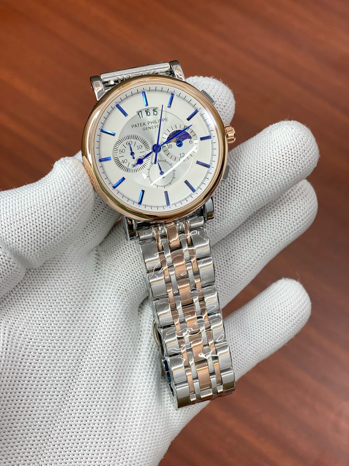 Tap Silver Copper Chain Copper Ring White Silver Dial Men Watch 987785