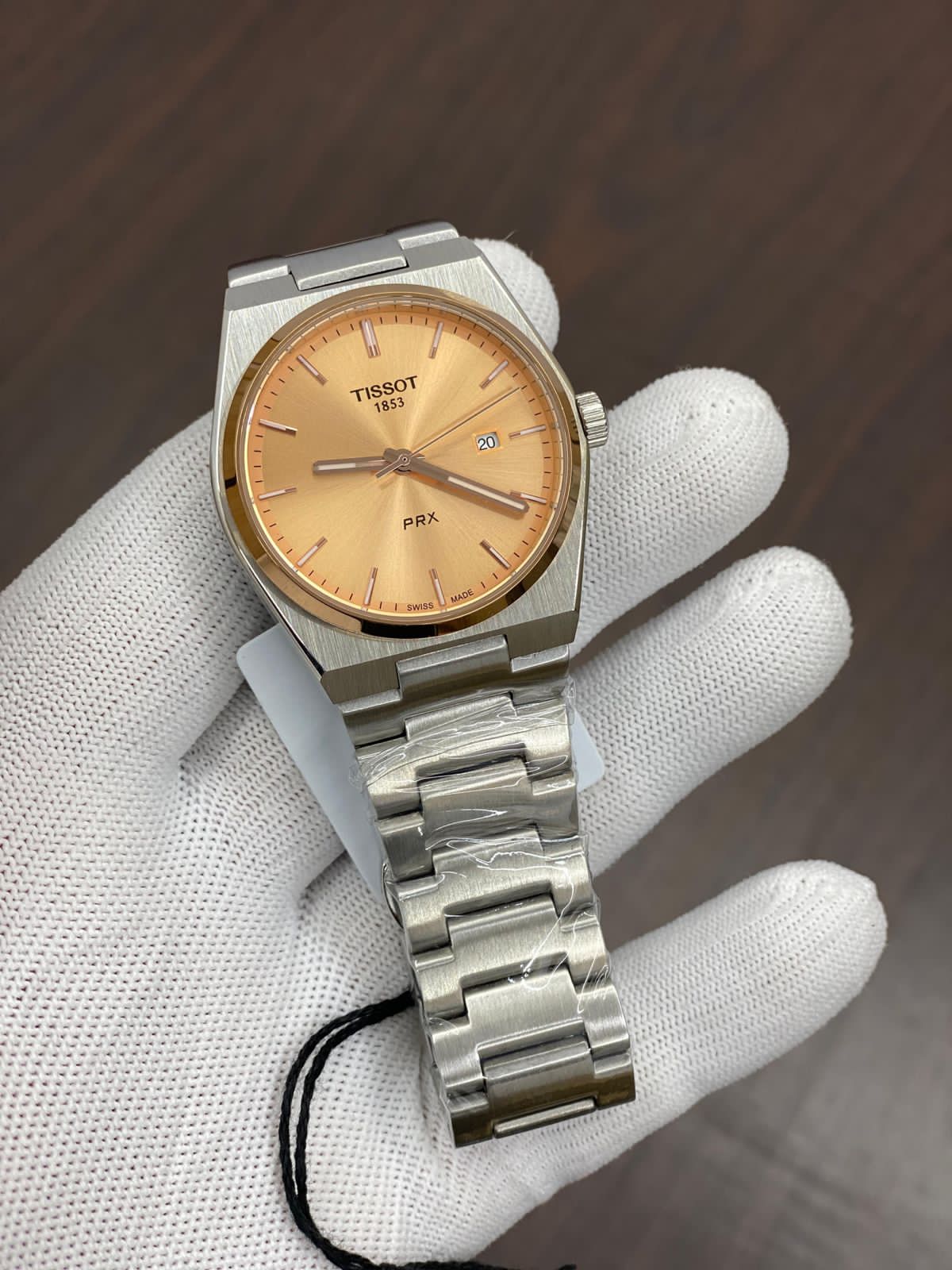 Sit Silver Chain Copper Ring Orange Dial Man Watch 901646