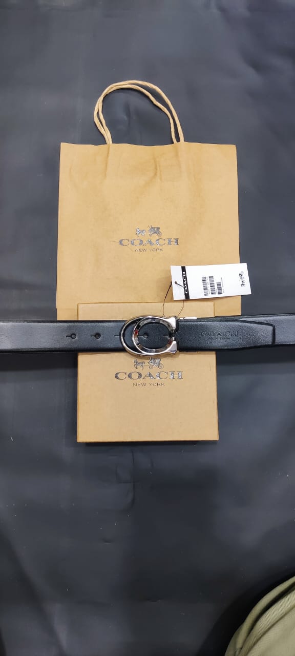 Aoc Black Belt Silver Buckle Men Belt 0516