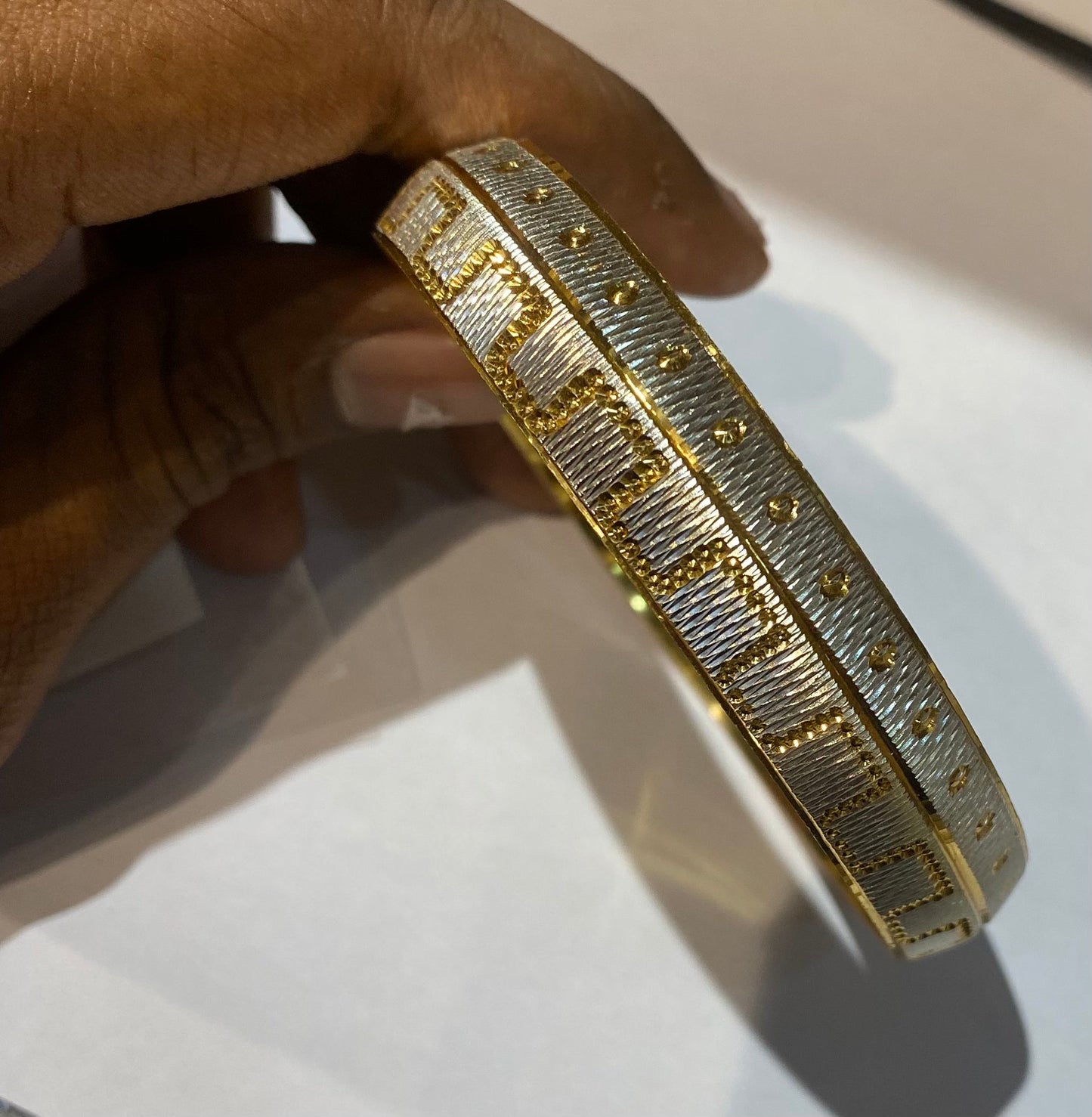 Gold Sliver Colour Premium Quality Unisex Kada 54316