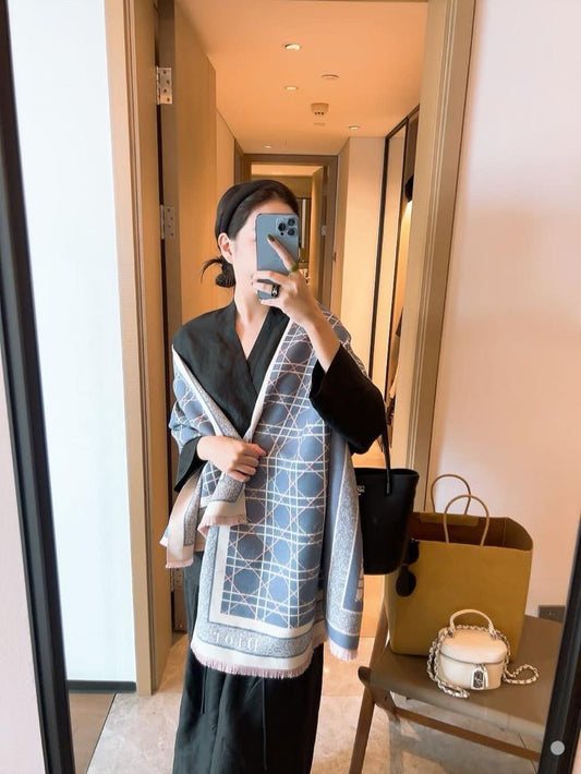 Oid Blue White Pink Colour Unisex Stole 981033
