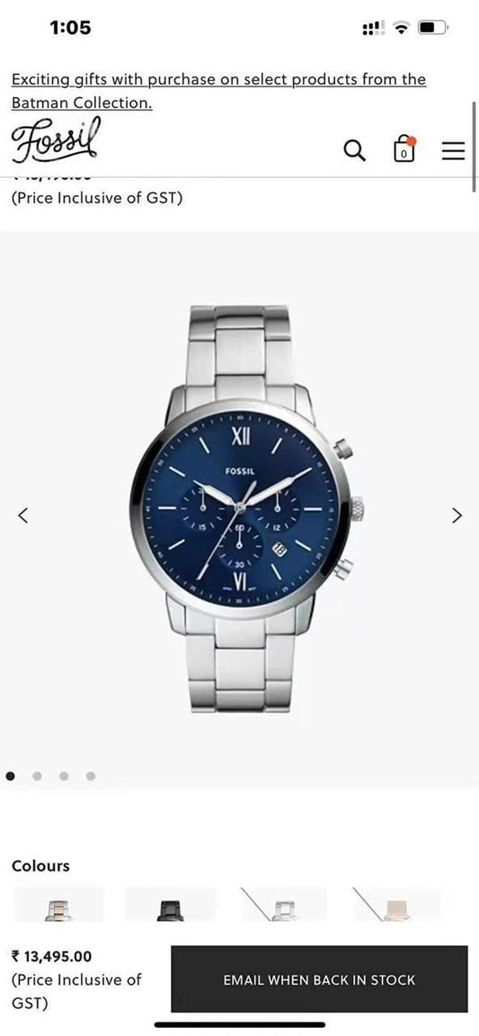 Sof Silver Chain Blue Dial Chronograph Working Men Watch 901504
