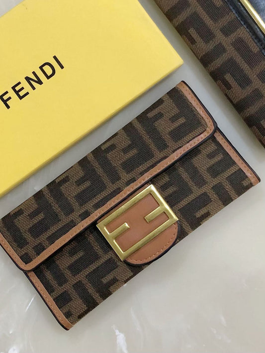 NEF FEN Brown Tan Colour Ladies Clutch 3142-1