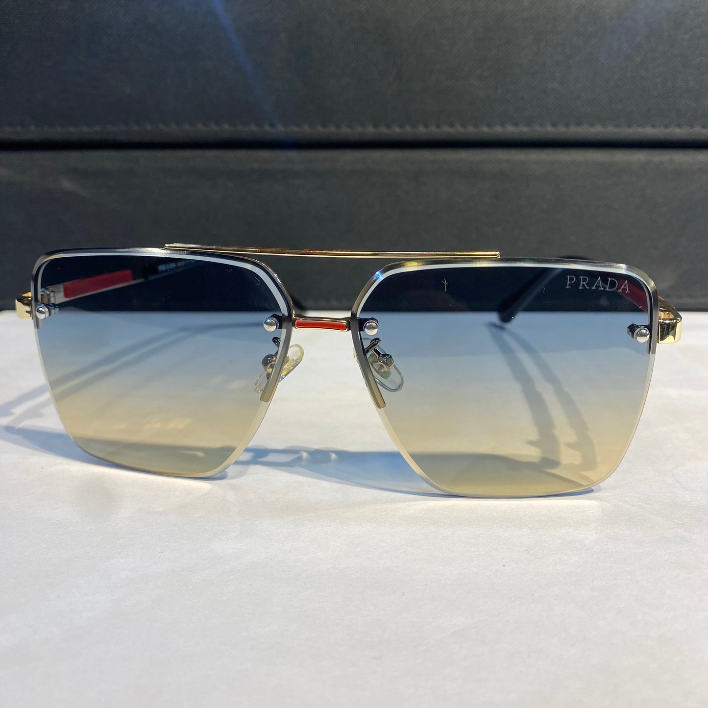 Arp Gold Frame Blue Shade Unisex Sunglass PR115 59 13 142