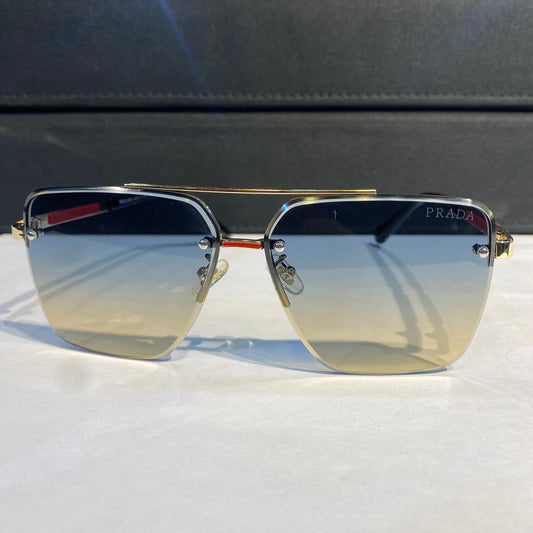 Arp Gold Frame Blue Shade Unisex Sunglass PR115 59 13 142