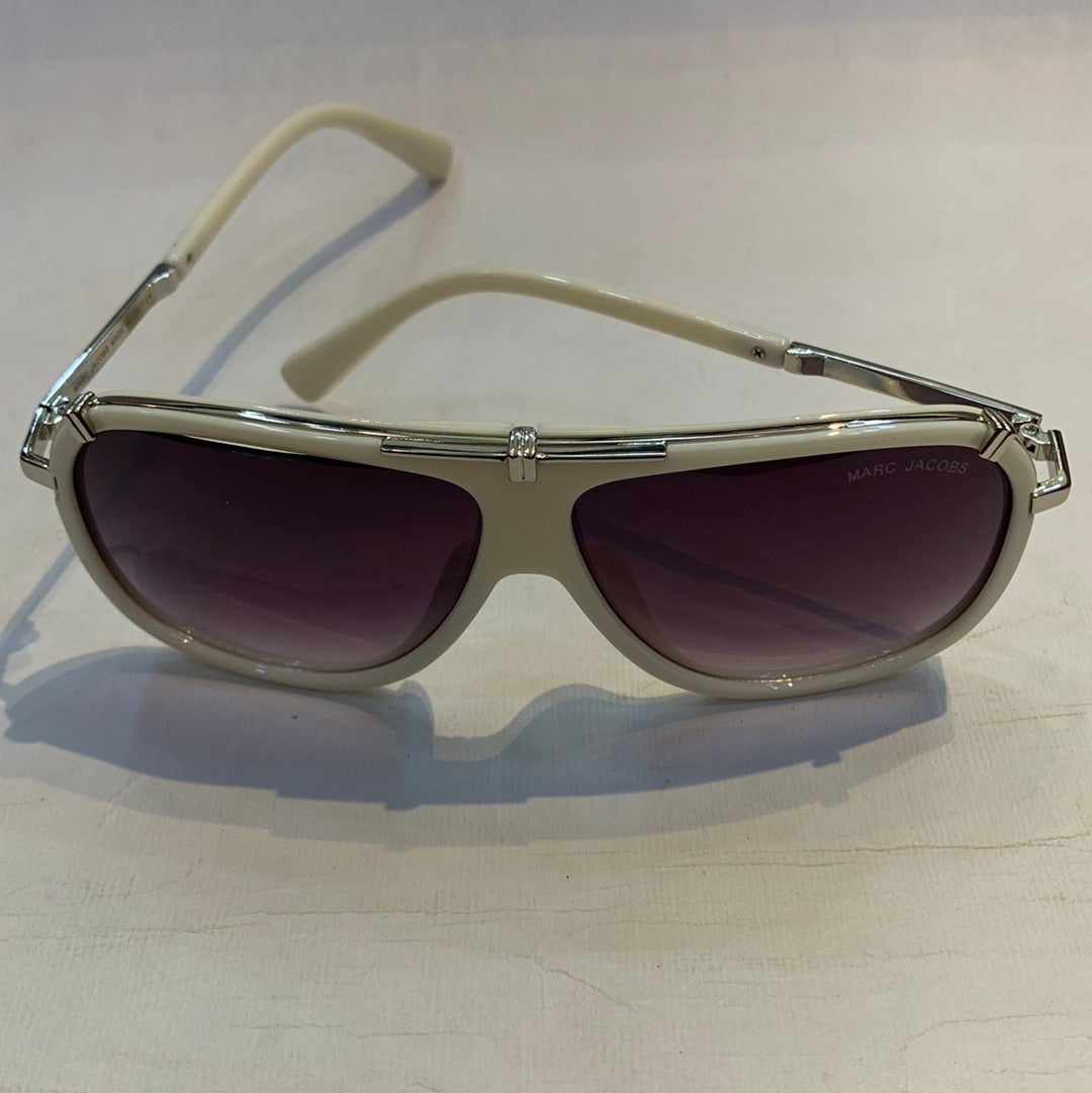 RAM White Silver Frame Purple Shade Sunglass