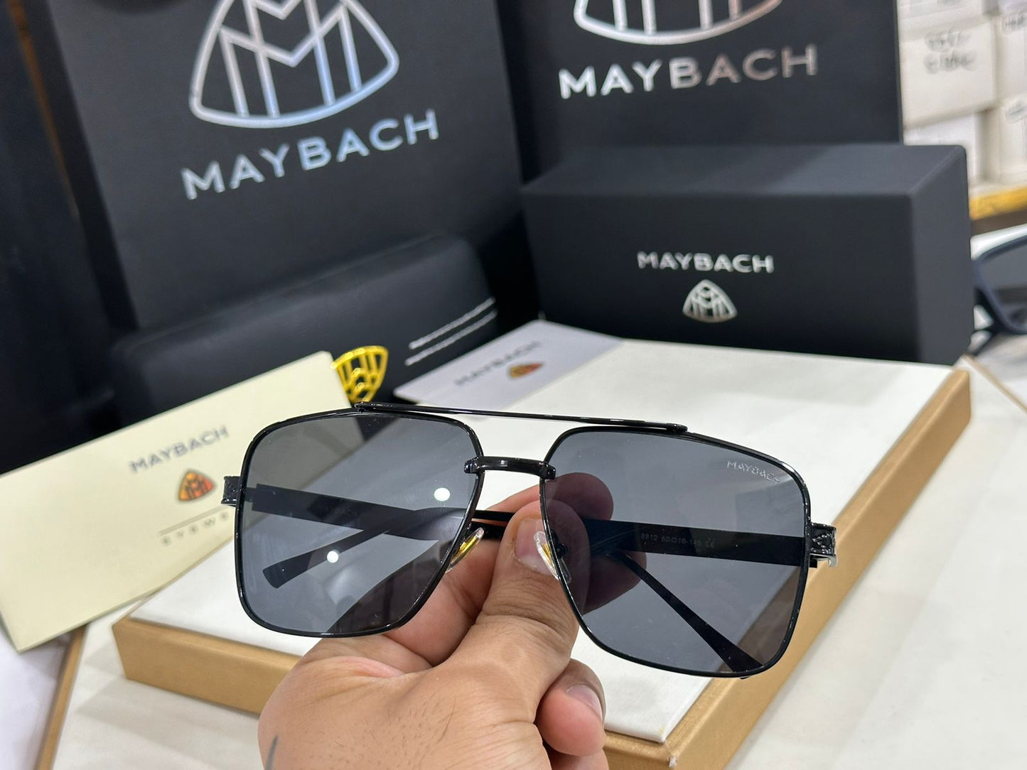Yam Black Frame Black Shade Unisex Sunglasses 8812 60 15-145