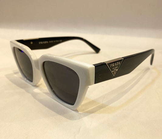 ARP White Frame Black Stick Black Shade Sunglass 8993 54 19-146 C2