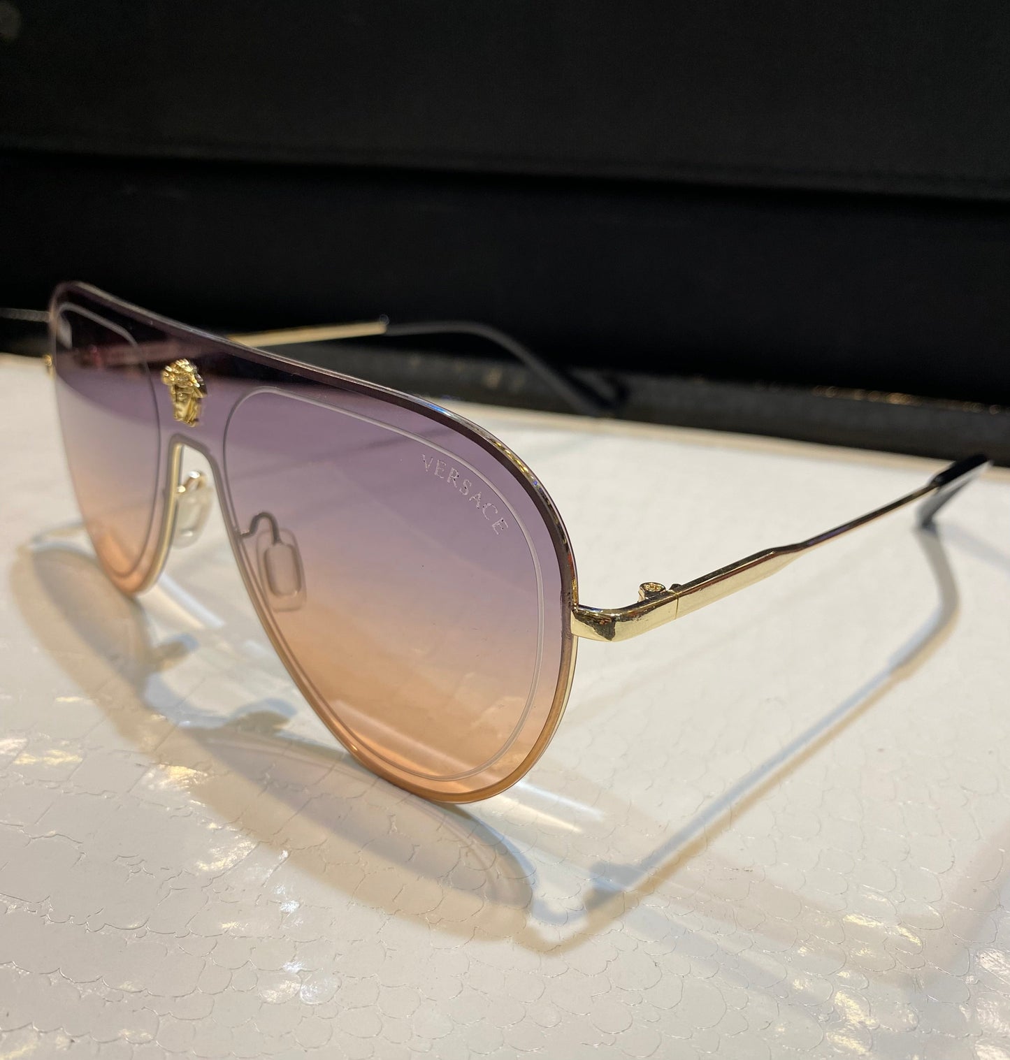 REV Golden Frame Purple Orange Shade Unisex Sunglass SUN013