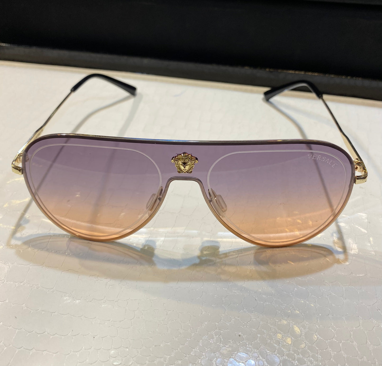 REV Golden Frame Purple Orange Shade Unisex Sunglass SUN013