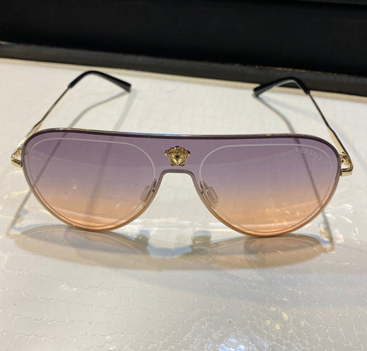 REV Golden Frame Purple Orange Shade Unisex Sunglass SUN013