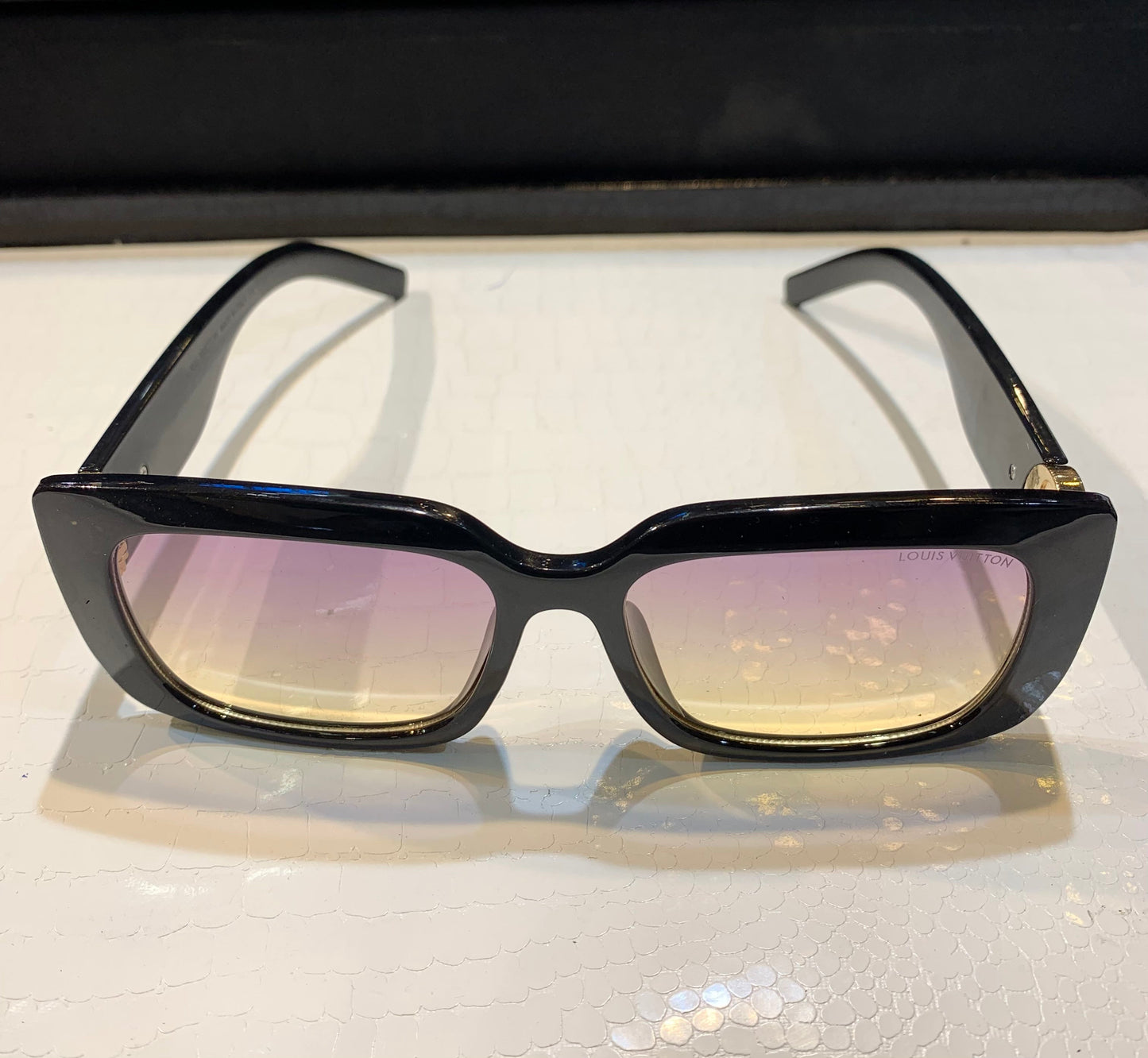 UOL VL Black Frame Pink yellow Shade Unisex Sunglass SUN016