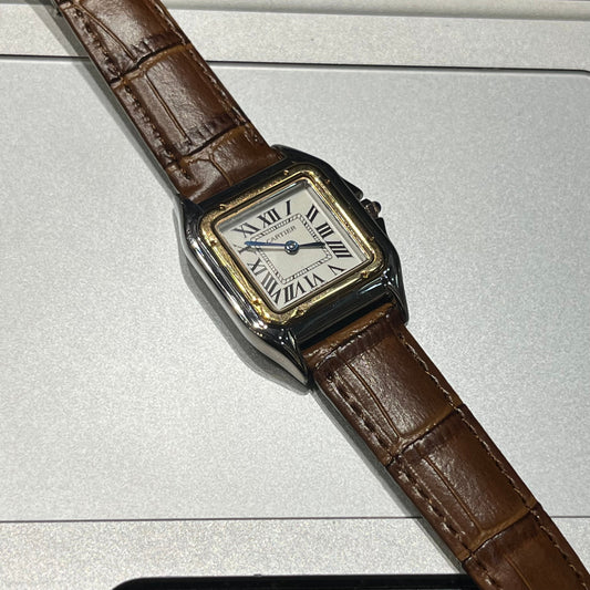Rec Brown Leather strap White Dial Ladies Watch 987816