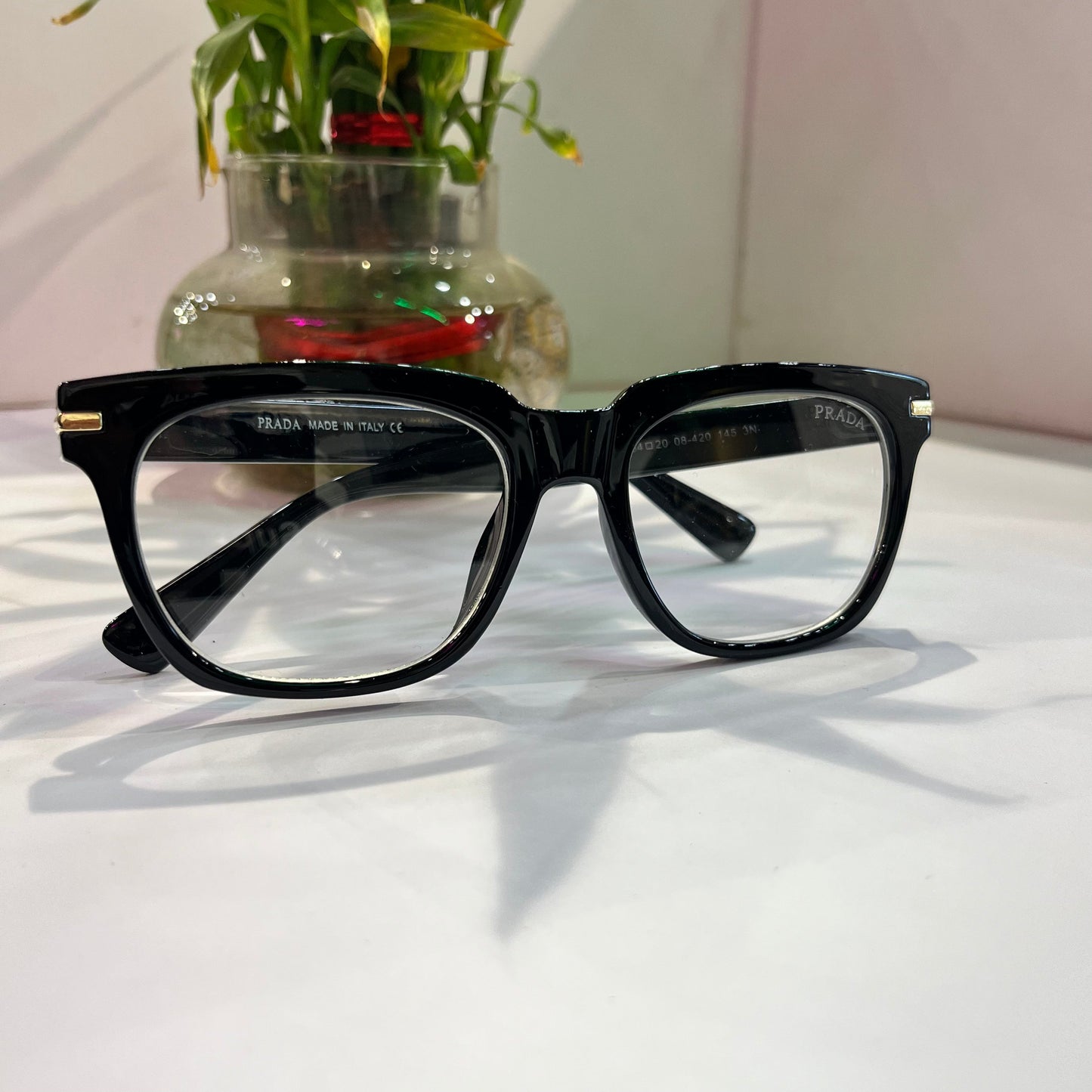 Arp Glossy Black Frame Transparent Shade Heavy Quality Sunglass SPR04YS5420084201453N ￼ ￼