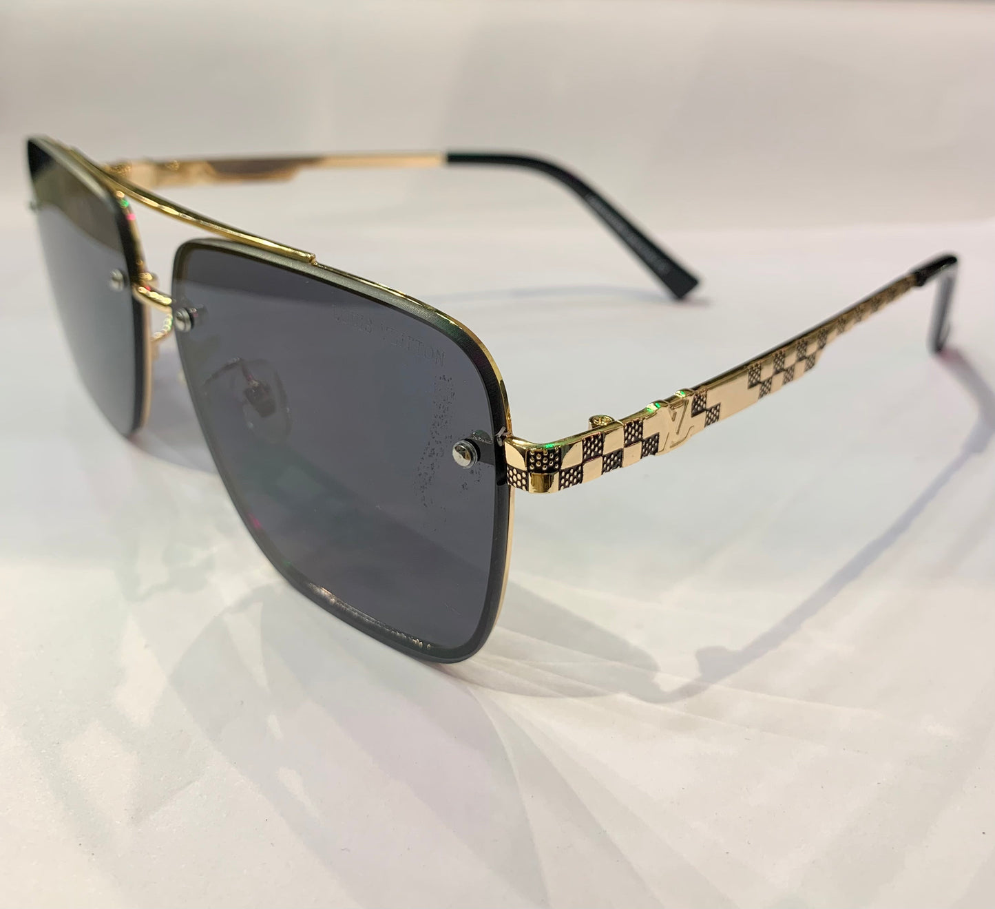 UOL Golden Frame Black Shade Premium Quality Sunglasses Z1408 59 14 142