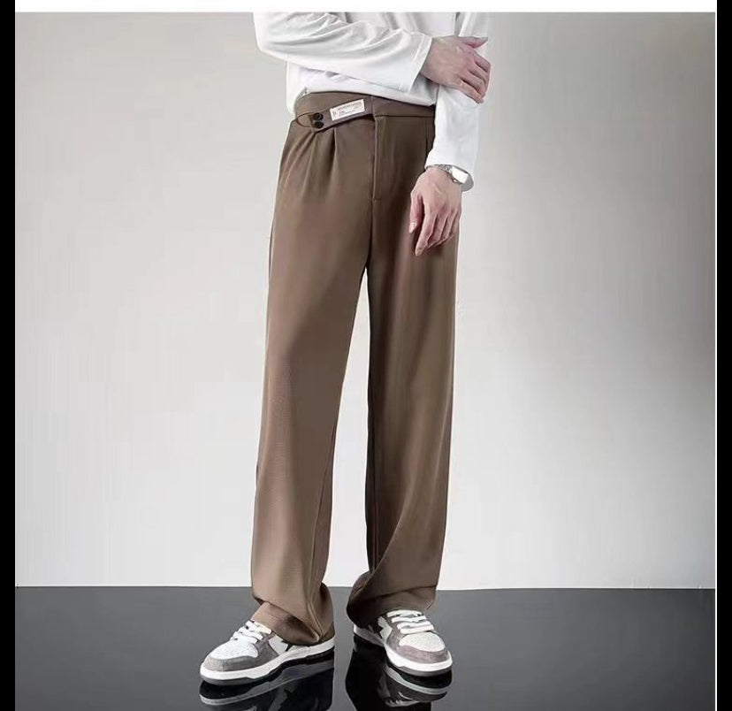ZHUOYUEKONGJIAN Brown Colour with Gurkha Design Premium Quality Quality Baggy Fit  Korean Pants A506