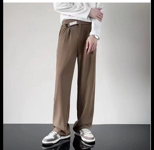 ZHUOYUEKONGJIAN Brown Colour with Gurkha Design Premium Quality Quality Baggy Fit  Korean Pants A506