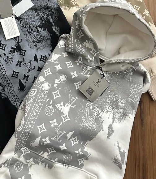 VL UOL White Colour With VL Grey Monogram Print Premium Quality Hoddie 55473