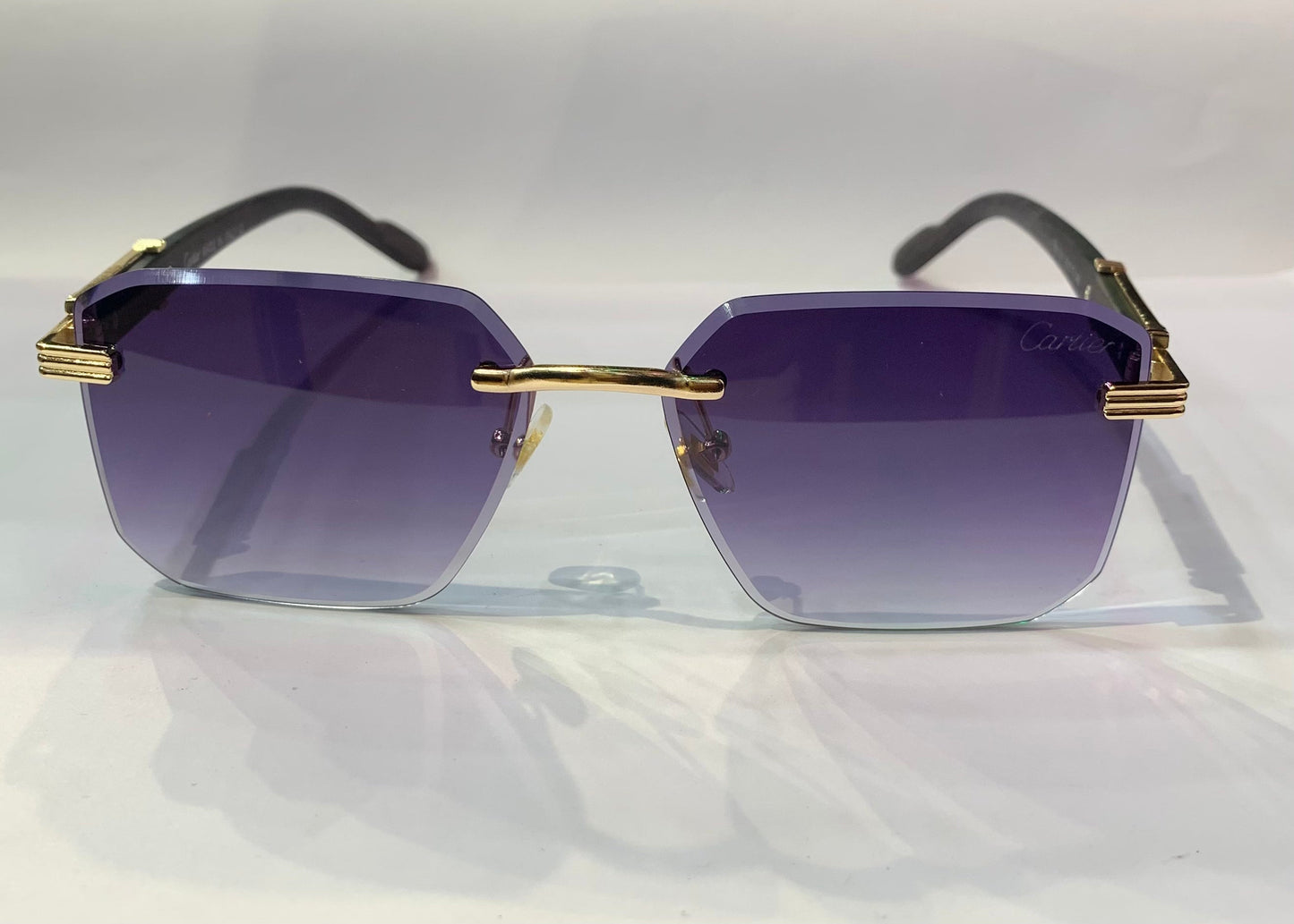 RAC Frameless Grey Stick Purple Shade Premium Quality Sunglass OW3101 60 17 - 140