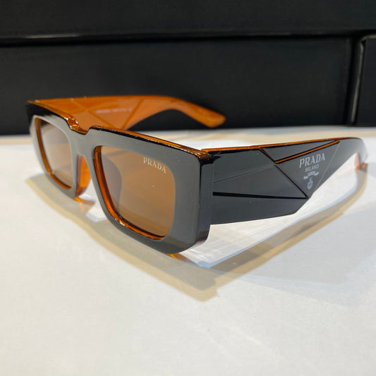 Arp Black Orange Frame Brown Shade Unisex Sunglass 98045 52 17 142