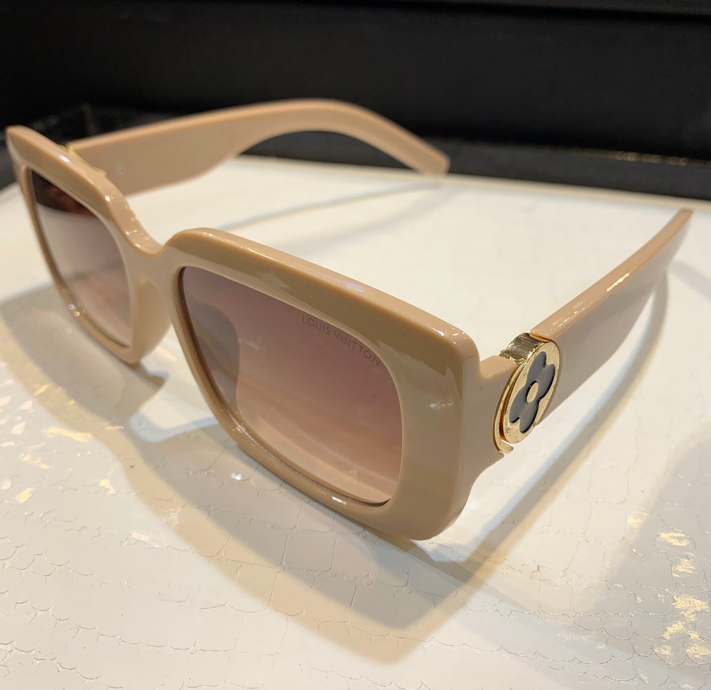 UOL VL Peach Frame Brown Shade Unisex Sunglass SUN017