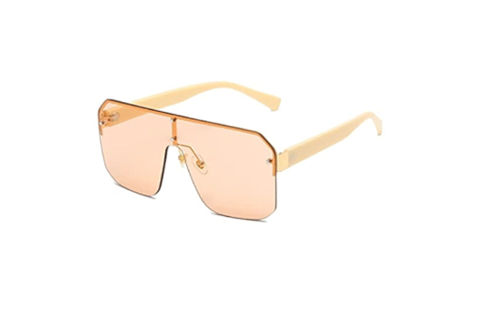 CUG Gold White Frame Trance Brown Shade Unisex Sunglass 2210 142 0-145
