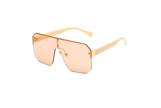 CUG Gold White Frame Trance Brown Shade Unisex Sunglass 2210 142 0-145