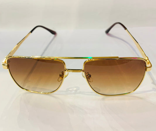 UOL Golden Frame Brown Shade Premium Quality Sunglass MY364 58 16-140