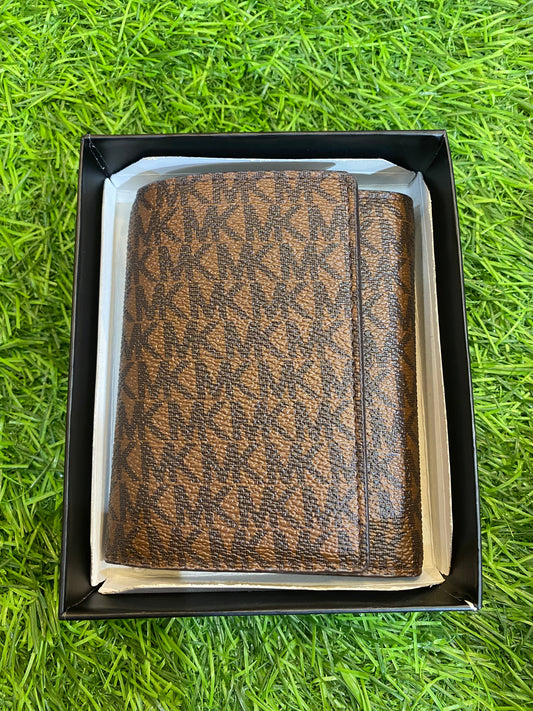 CIM Brown Colour KM print Leather Unisex Wallet 30307