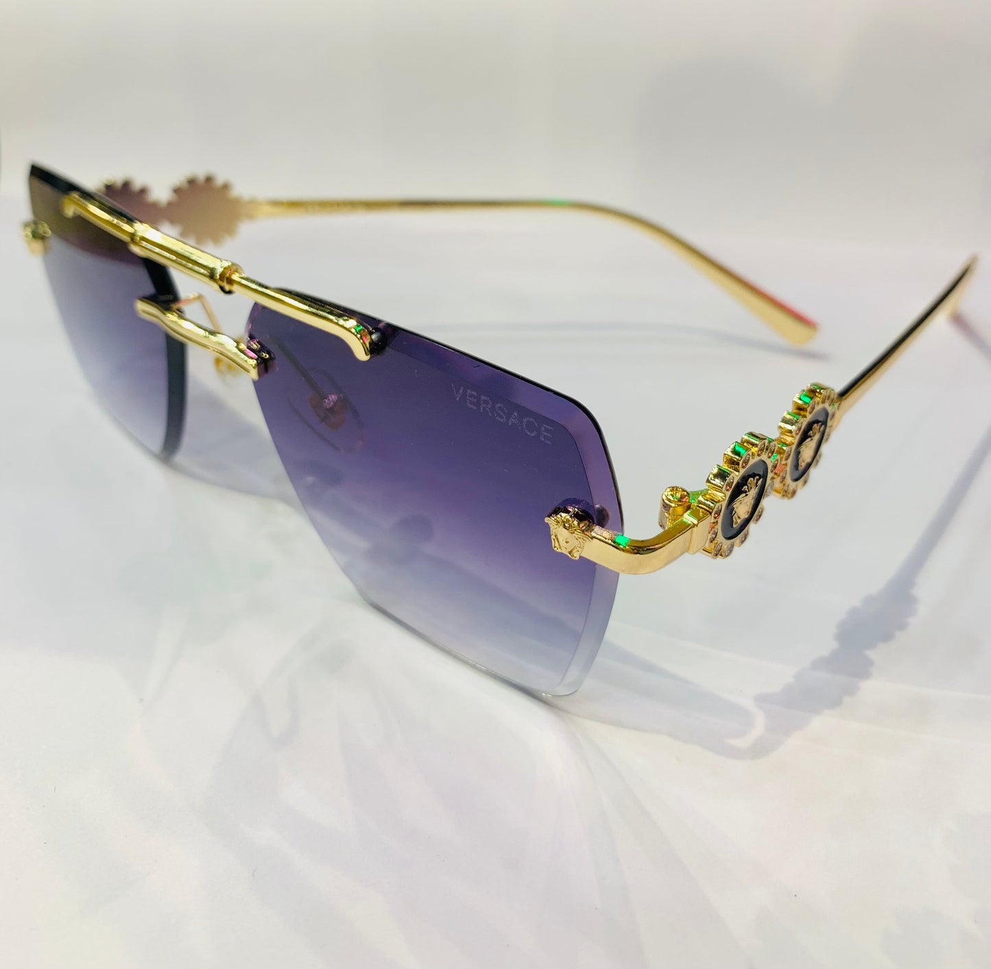 REV Frameless Golden Stick Purple Shade sunglass 3095 60 15-141