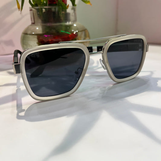 Arp Silver Frame Black Shade Heavy Quality Sunglass 880795216142