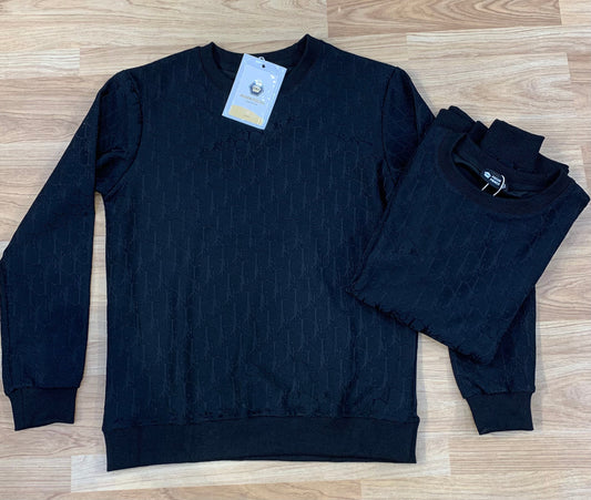OID Black Colour Monogram Premium Quality Sweatshirt 9802