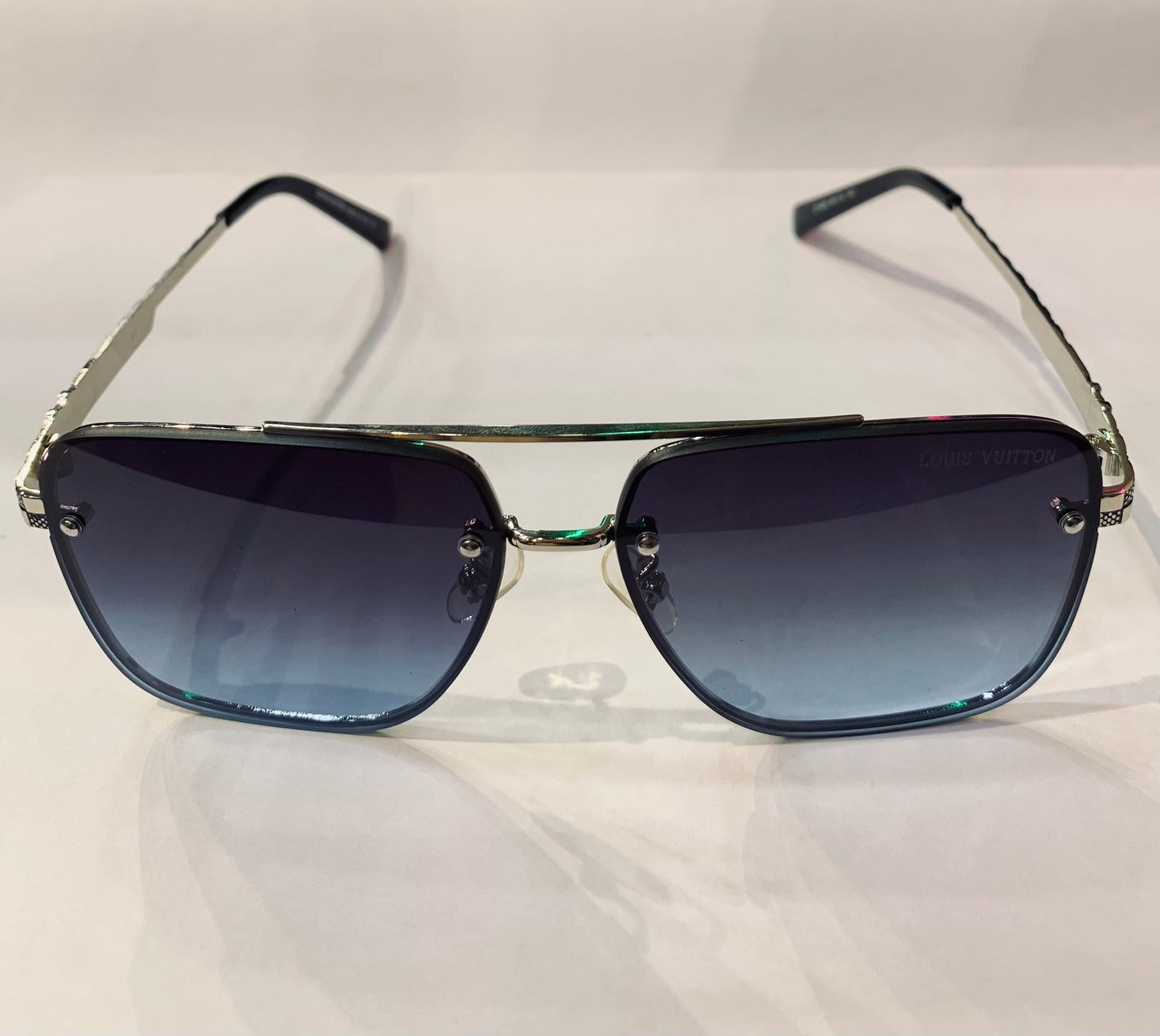 UOL Silver Frame Blue Shade Premium Quality Sunglasses Z1408 59 14 142