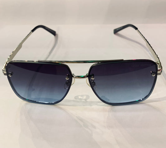 UOL Silver Frame Blue Shade Premium Quality Sunglasses Z1408 59 14 142