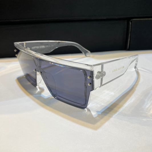 Uol Transparent Frame Black Shade Unisex Sunglass SUN006
