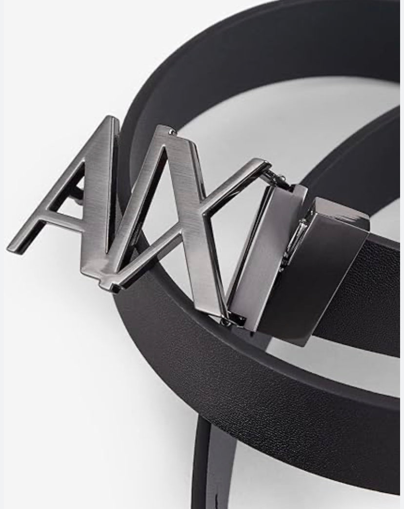 MRA Black Golden Buckle Plain Black Leather Ladies Belt 87452