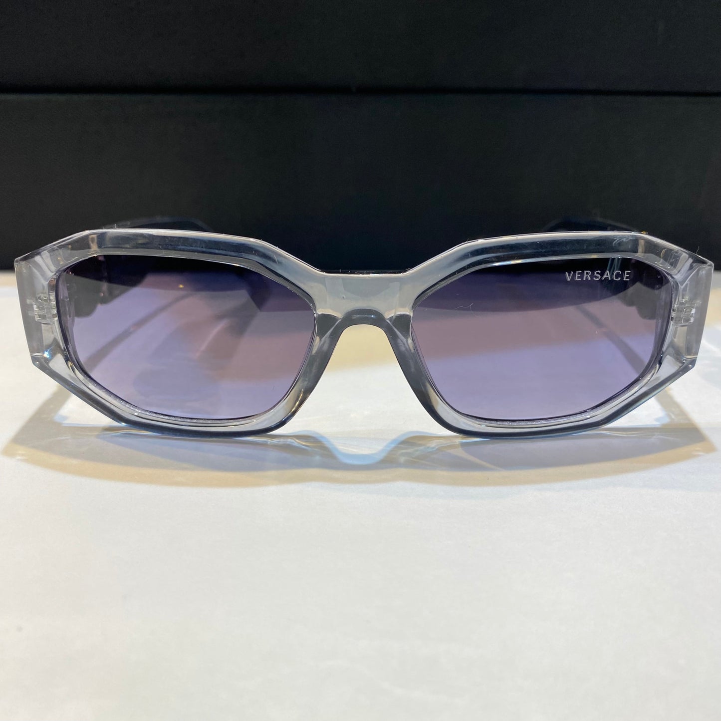 REV VER Transparent Frame Black Shade Unisex Sunglass VE4361 ￼52 17 142
