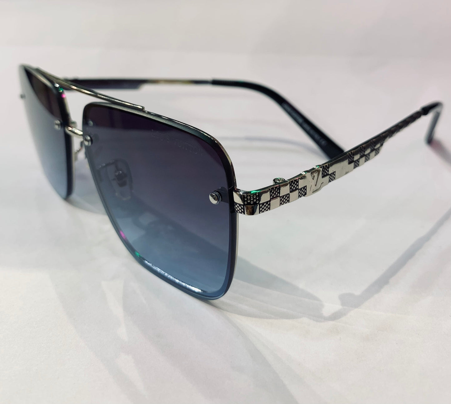 UOL Silver Frame Blue Shade Premium Quality Sunglasses Z1408 59 14 142